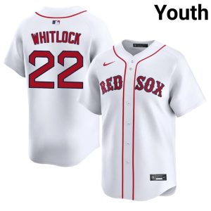 #22 Garrett Whitlock The Crimson Youth Baseball Official Jersey - White