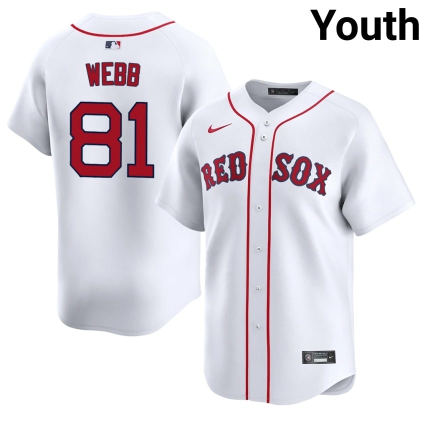 #81 Jacob Webb The Crimson Youth Baseball MLB Jerseys - White