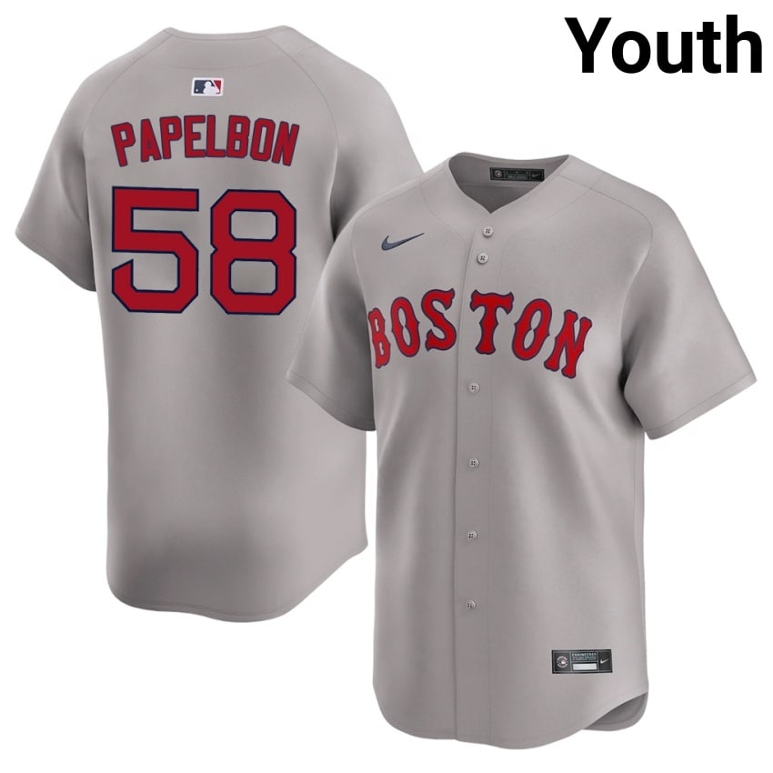 #58 Jonathan Papelbon The Crimson Youth Baseball 2026-27 Jersey - Gray