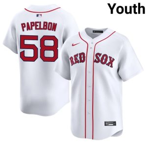#58 Jonathan Papelbon Boston Red Sox Youth Baseball New Jersey - White