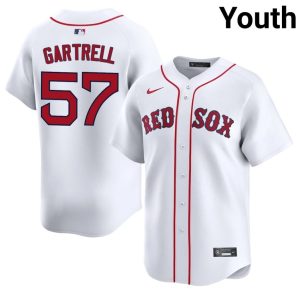 #57 Joseph Gartrell Boston Youth Baseball Embroidery Jerseys - White