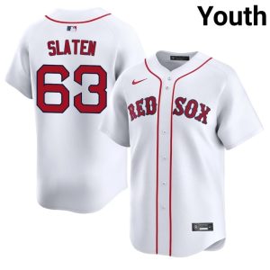 #63 Justin Slaten BOS Youth Baseball Stitched Jersey - White