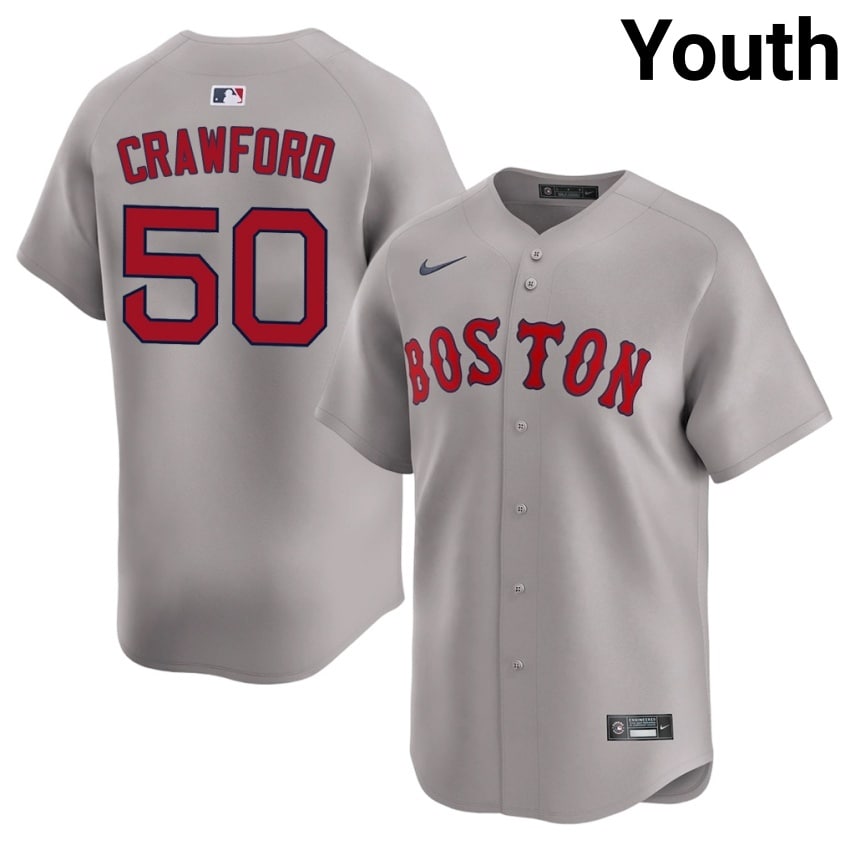 #50 Kutter Crawford Red Sox Nation Youth Baseball 2026-27 Jersey - Gray