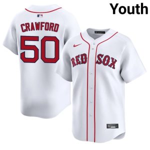#50 Kutter Crawford Boston Youth Baseball 2026-27 Jerseys - White
