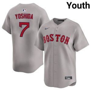 #7 Masataka Yoshida BOS Youth Baseball Authentic Jersey - Gray