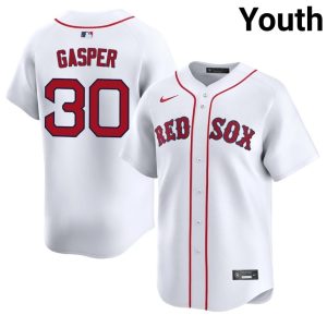 #30 Mickey Gasper Red Sox Youth Baseball Limited Jersey - White