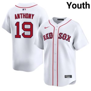 #19 Roman Anthony Boston Youth Baseball Popular Jersey - White