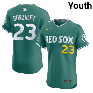 #23 Romy Gonzalez BRS Youth Baseball Stitched Jerseys - Green