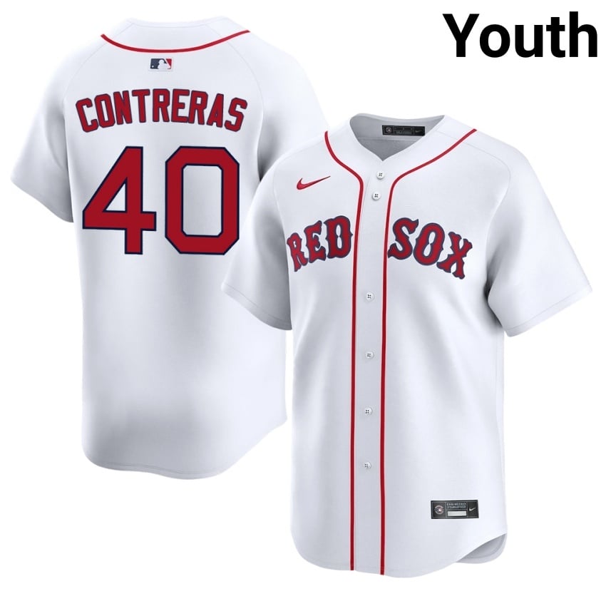 #40 Willson Contreras The Sawx Youth Baseball Stitched Jerseys - White
