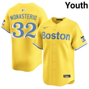 #32 Andruw Monasterio The Sawx Youth Baseball Limited Jerseys - Gold