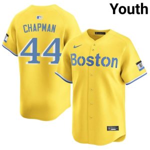 #44 Aroldis Chapman Boston Red Sox Youth Baseball Popular Jersey - Gold