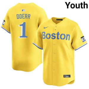 #1 Bobby Doerr BoSox Youth Baseball Game Jerseys - Gold