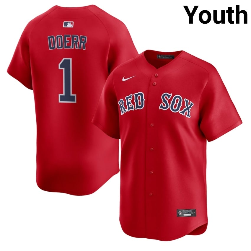 #1 Bobby Doerr The Sox Youth Baseball New Jerseys - Red