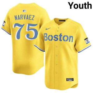 #75 Carlos Narvaez The Sawx Youth Baseball Authentic Jersey - Gold