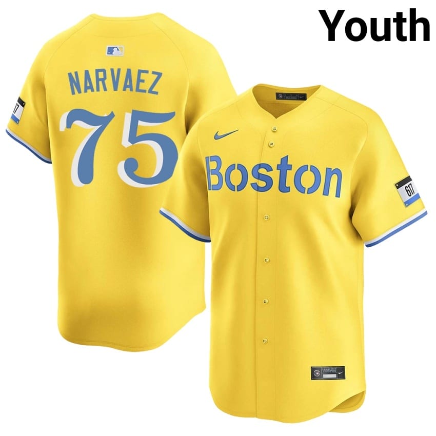 #75 Carlos Narvaez The Sawx Youth Baseball Authentic Jersey - Gold