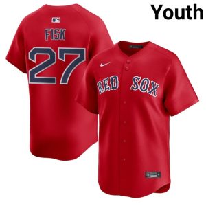 #27 Carlton Fisk The Sox Youth Baseball Popular Jersey - Red