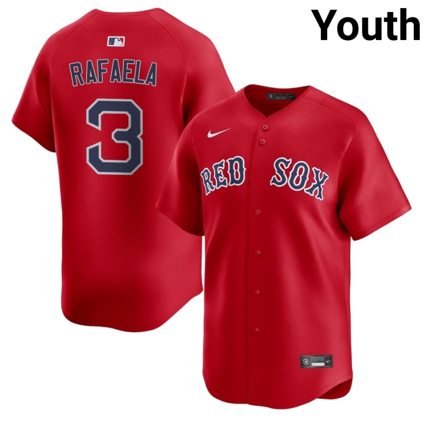 #3 Ceddanne Rafaela Carmine Hose Youth Baseball Official Jerseys - Red
