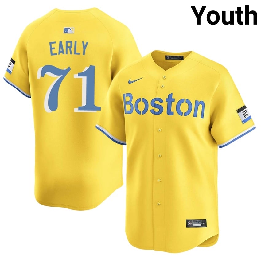 #71 Connelly Early The Crimson Youth Baseball Official Jersey - Gold