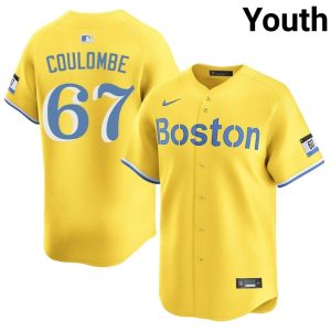 #67 Danny Coulombe Boston Red Sox Youth Baseball Replica Jerseys - Gold