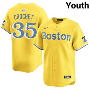 #35 Garrett Crochet Boston Red Sox Youth Baseball 2026-27 Jerseys - Gold