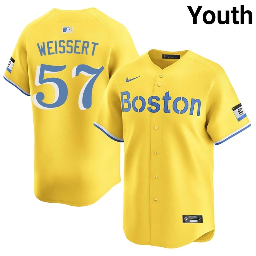 #57 Greg Weissert BoSox Youth Baseball Limited Jersey - Gold