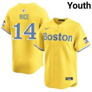 #14 Jim Rice Boston Youth Baseball Game Jerseys - Gold