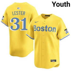 #31 Jon Lester The Sawx Youth Baseball Game Jersey - Gold