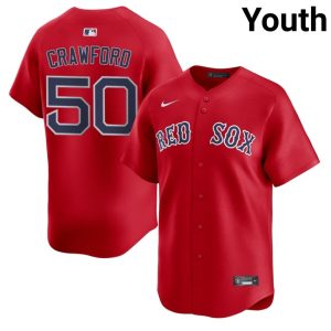 #50 Kutter Crawford Carmine Hose Youth Baseball MLB Jersey - Red