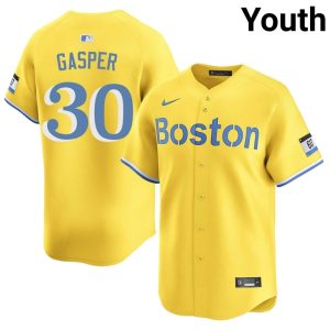 #30 Mickey Gasper BOS Youth Baseball Popular Jerseys - Gold