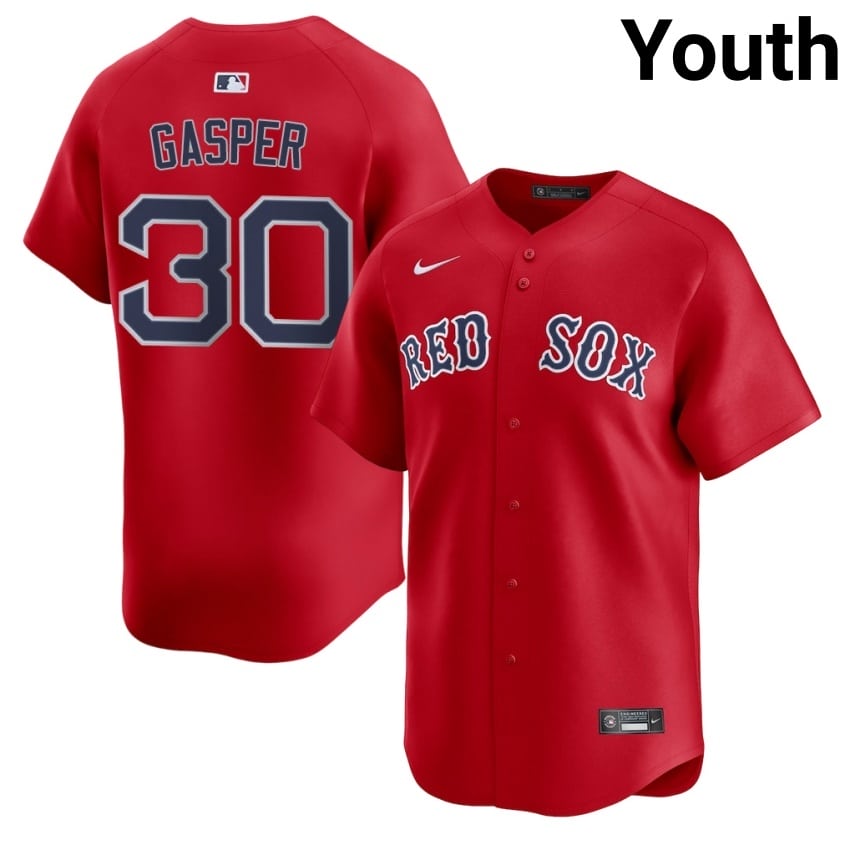 #30 Mickey Gasper Carmine Hose Youth Baseball Game Jersey - Red