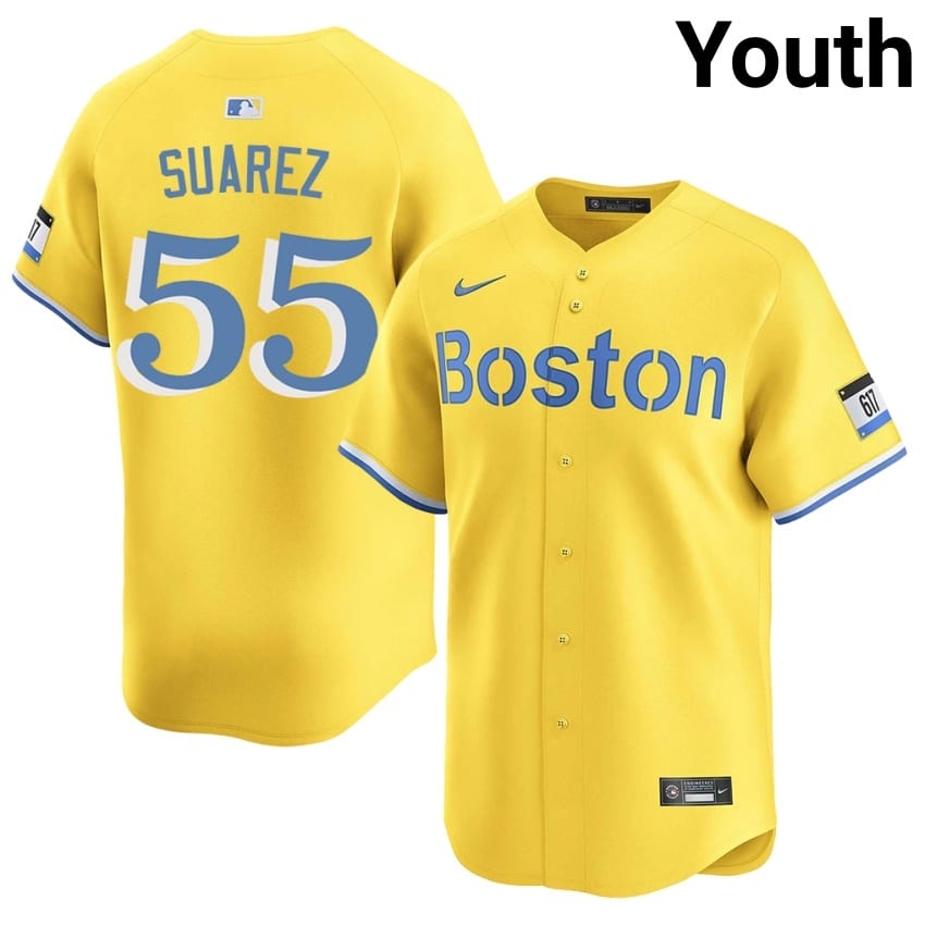 #55 Ranger Suarez The Crimson Youth Baseball Popular Jerseys - Gold