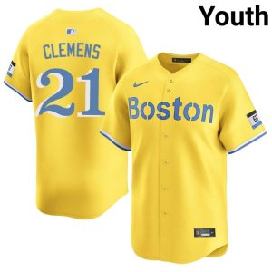 #21 Roger Clemens Olde Towne Team Youth Baseball Official Jerseys - Gold
