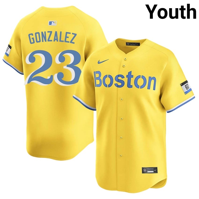#23 Romy Gonzalez Boston Red Sox Youth Baseball Official Jersey - Gold