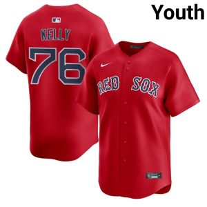 #76 Zack Kelly The Crimson Youth Baseball Limited Jerseys - Red